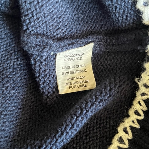 Jessica Simpson Game Day Sports Sweater in Navy Blue with Teddy Embroidery - Picture 7 of 8